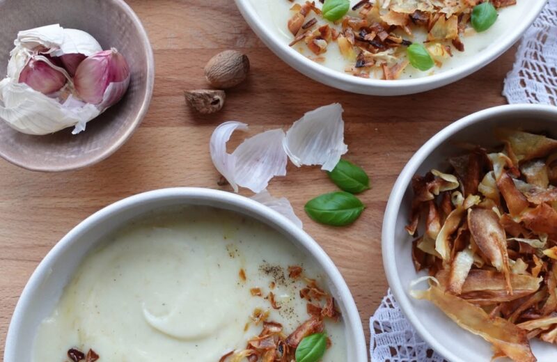 Parsnip & Potato Soup (With Parsnip Crisps)